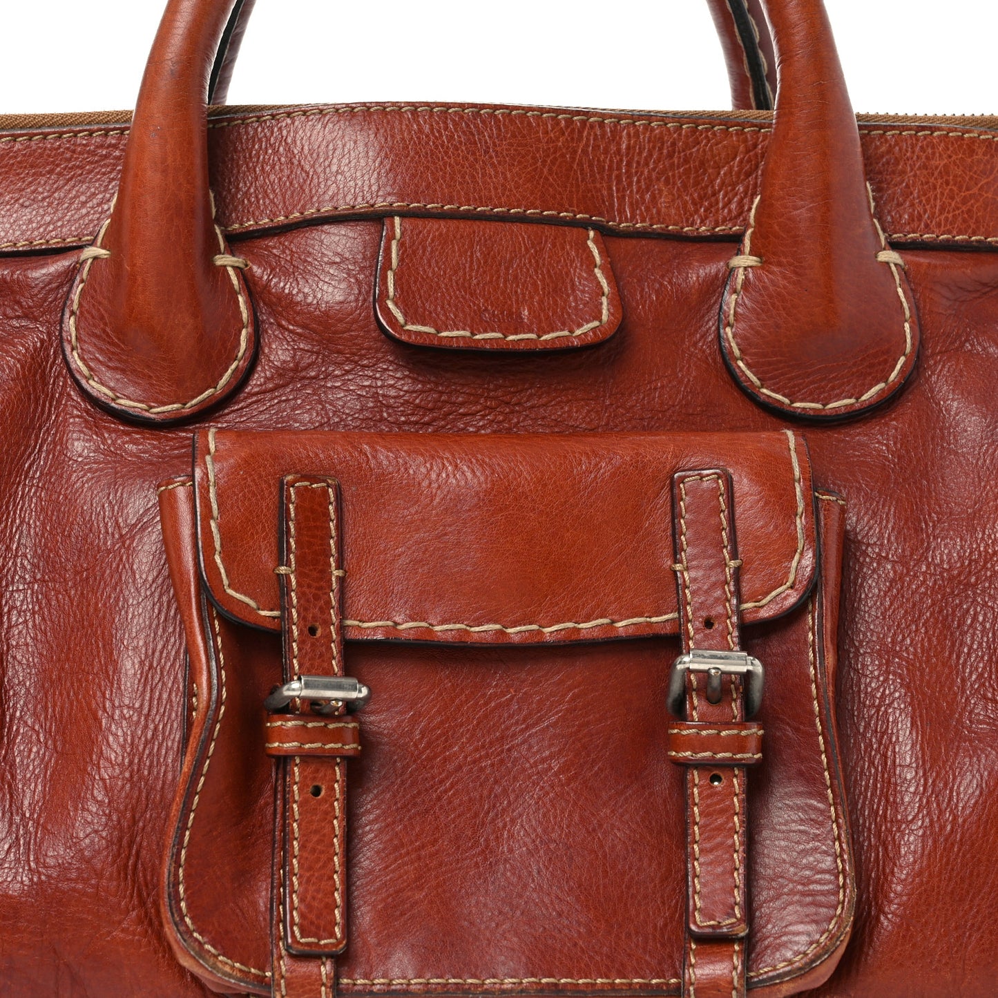 Calfskin Edith Satchel Ecureil Brown