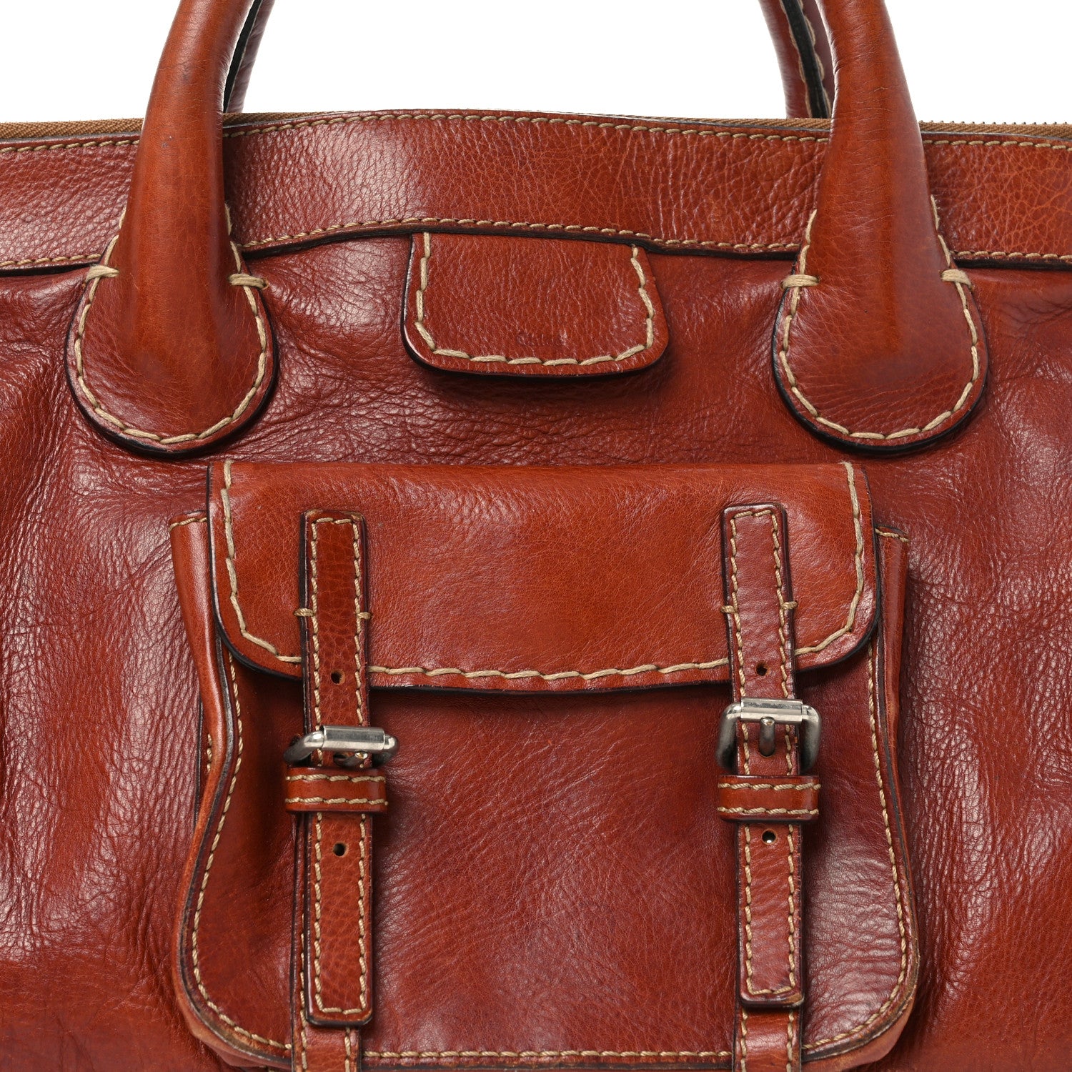 Chloe Calfskin Edith Satchel Ecureil Brown 8 of 10