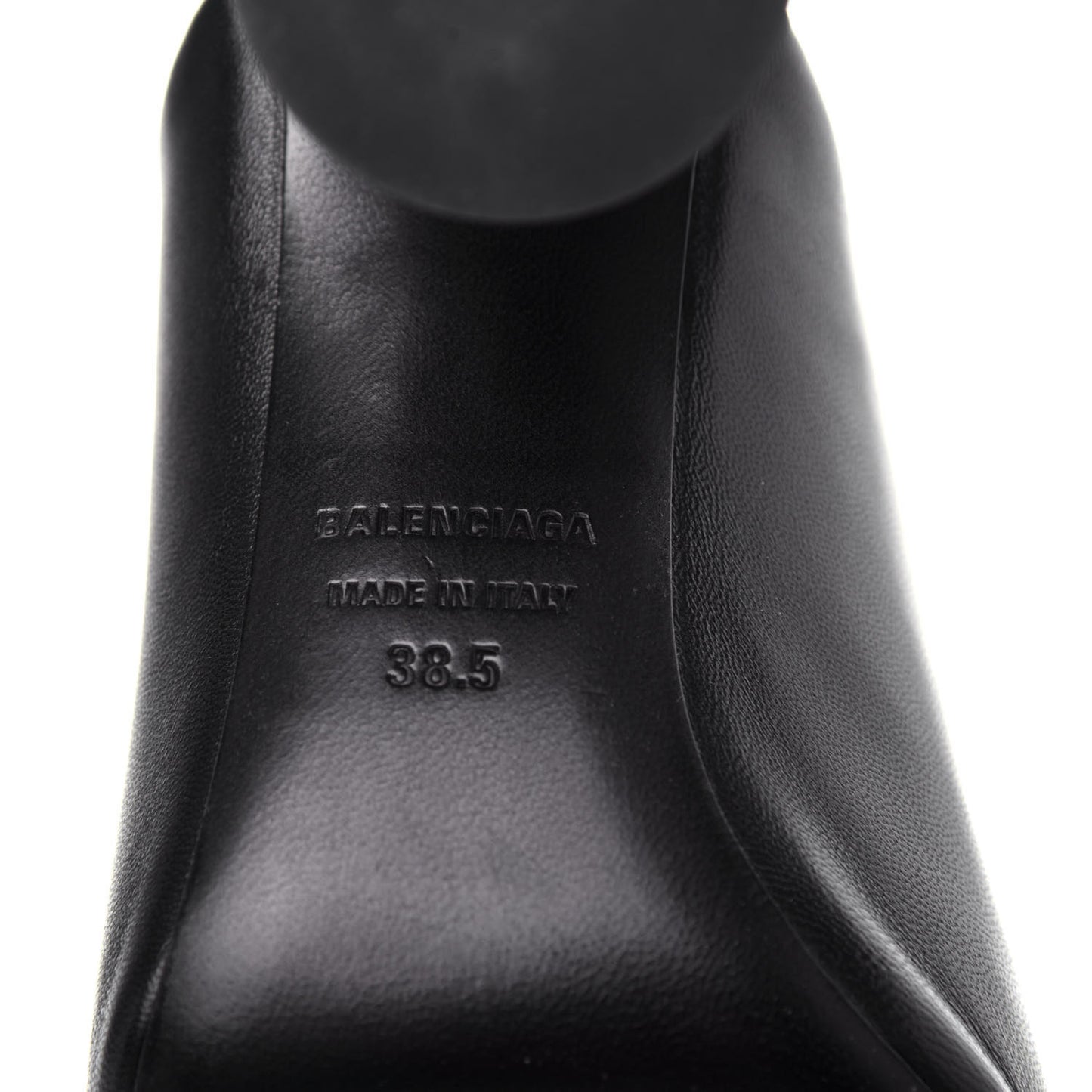 Shiny Sheepskin Oval 90mm Sandals 38.5 Black