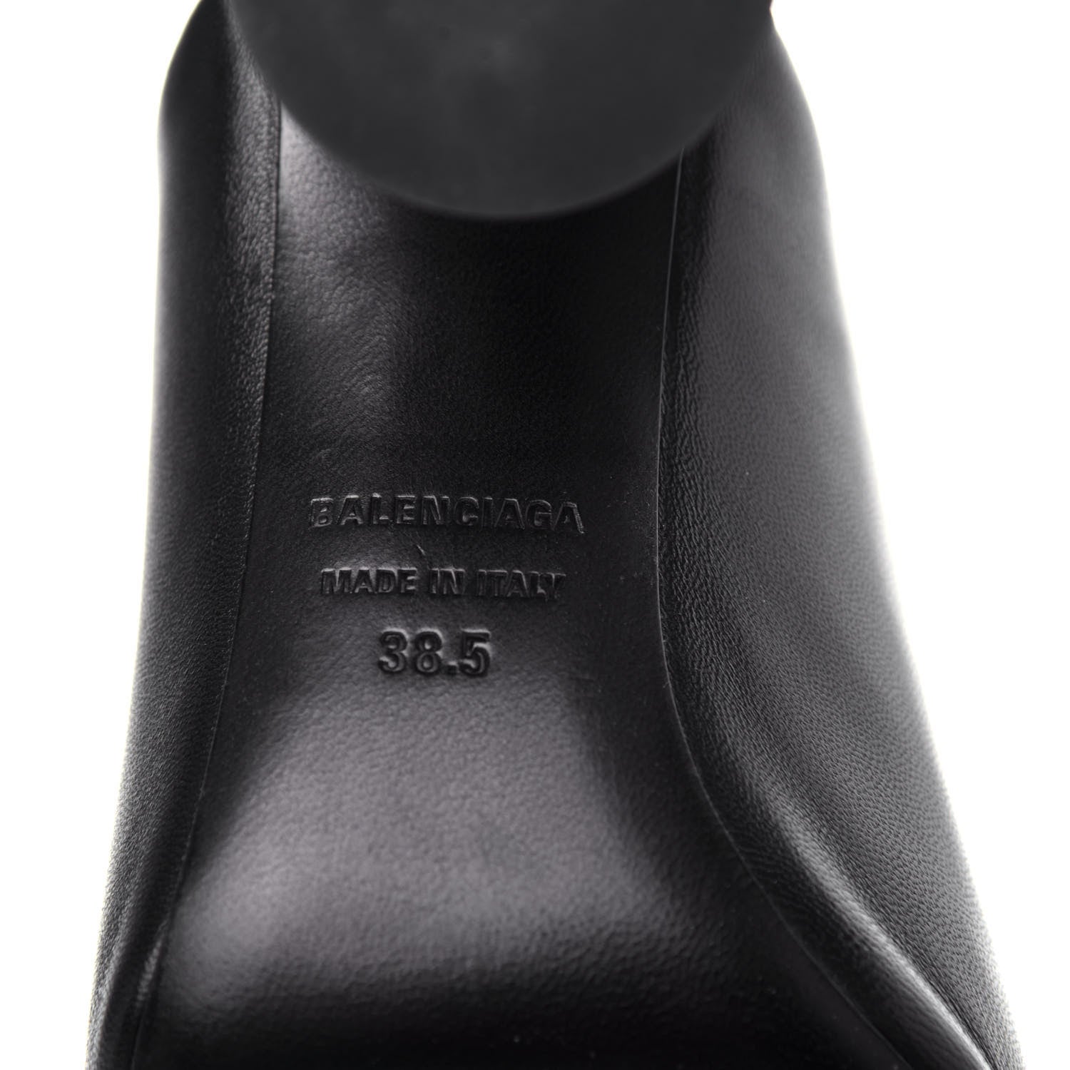 Balenciaga Shiny Sheepskin Oval 90mm Sandals 38.5 Black 9 of 11