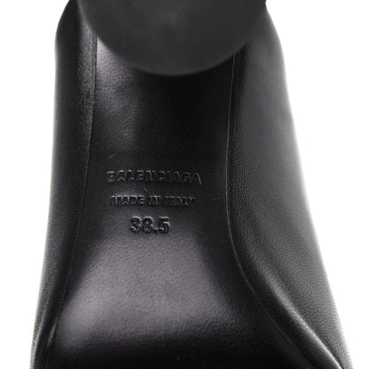 Balenciaga Shiny Sheepskin Oval 90mm Sandals 38.5 Black 9 of 11