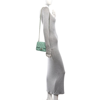 Chanel Lambskin Quilted Mini Square Flap Light Green 2 of 10
