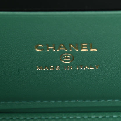 Chanel Lambskin Quilted Small Top Handle Vanity Case With Chain Green 5 of 10
