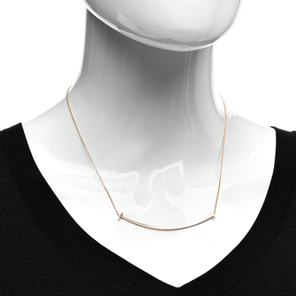 Tiffany 18K Rose Gold Large T Smile Pendant Necklace 2 of 4