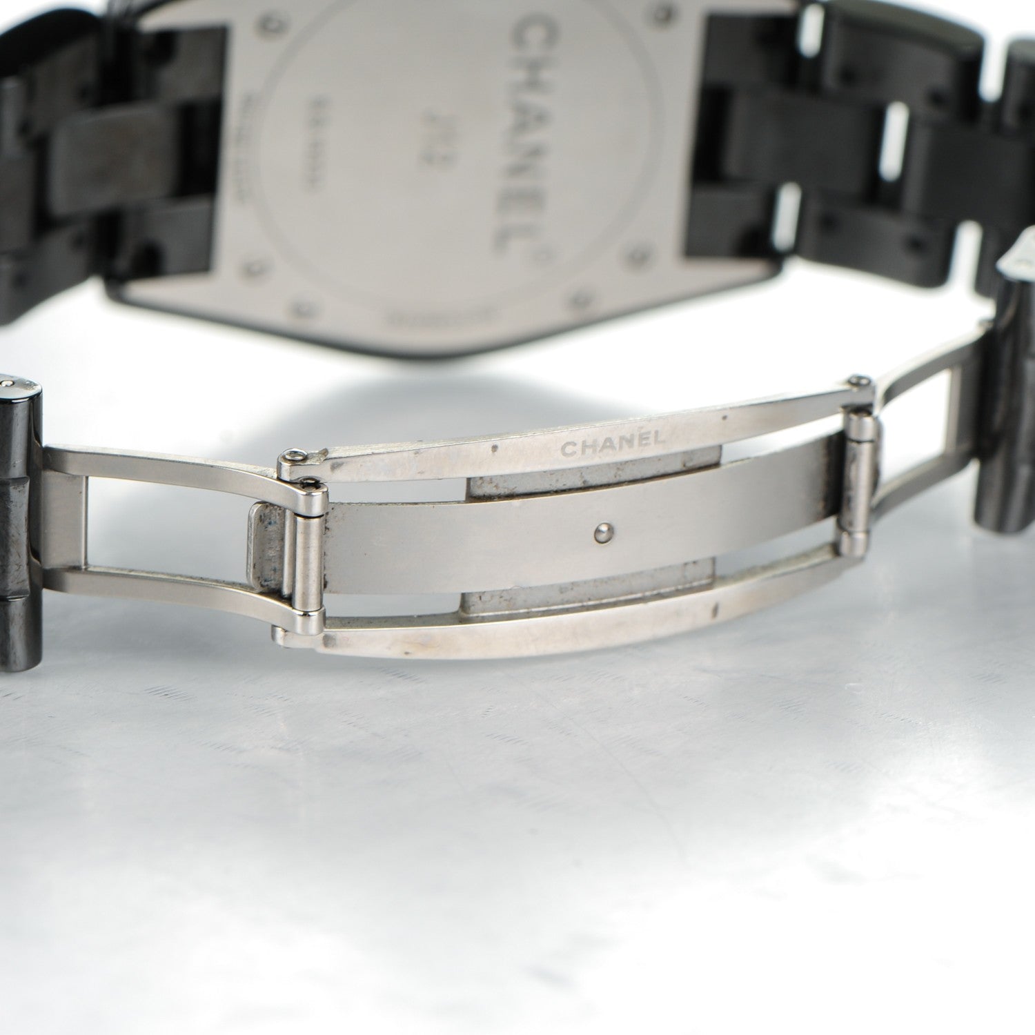 Chanel Stainless Steel Ceramic Diamond 38mm J12 Automatic Watch Black 6 of 8
