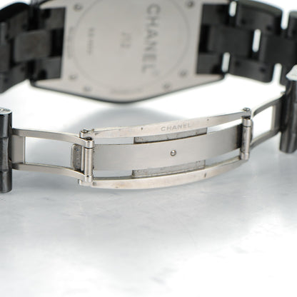 Chanel Stainless Steel Ceramic Diamond 38mm J12 Automatic Watch Black 6 of 8