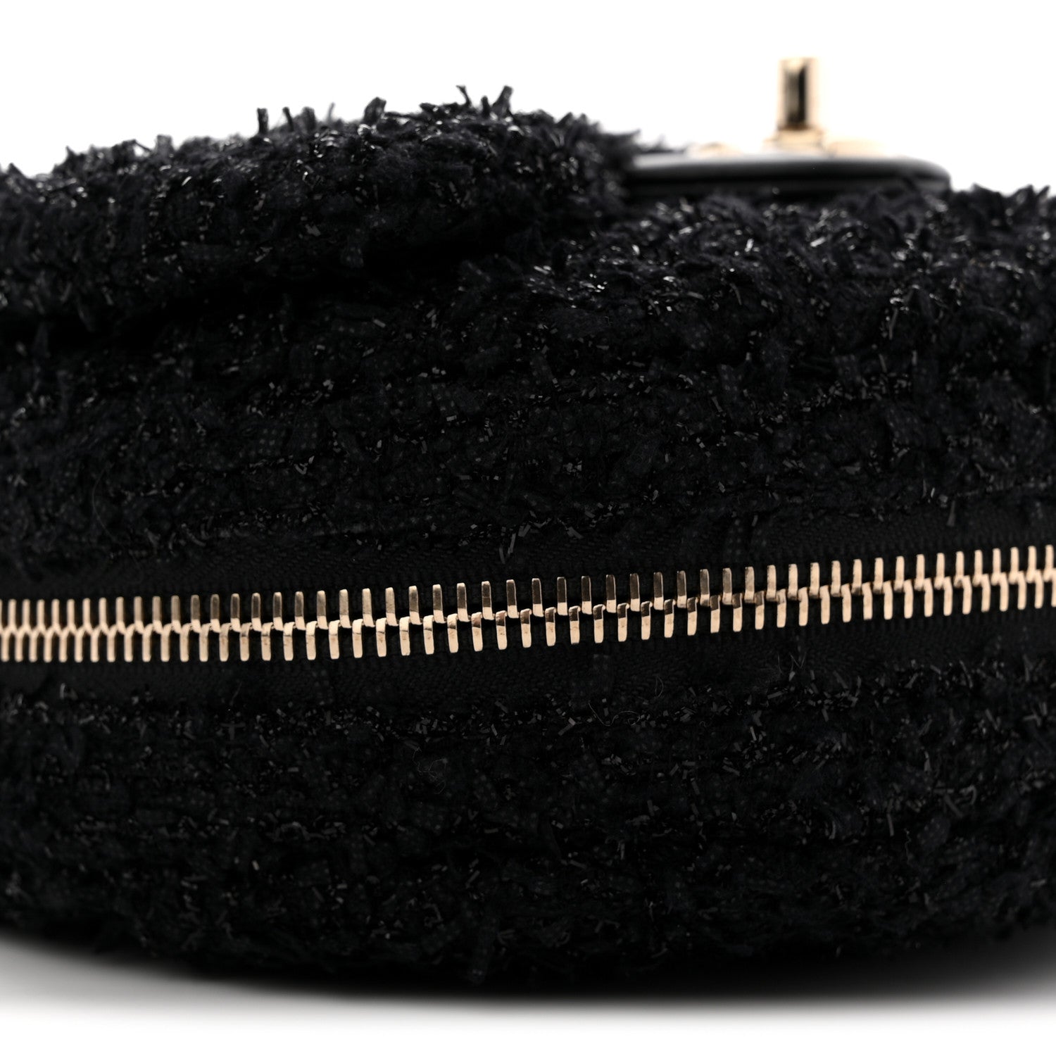 Chanel Tweed Coco Beach Barrel Shoulder Bag Black 10 of 12
