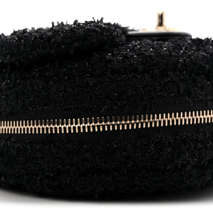 Chanel Tweed Coco Beach Barrel Shoulder Bag Black 10 of 12