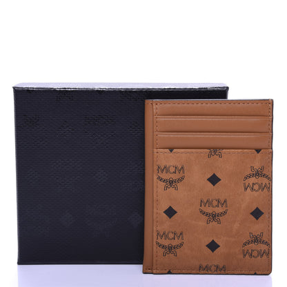 MCM Visetos Money Clip Card Case Cognac 7 of 7