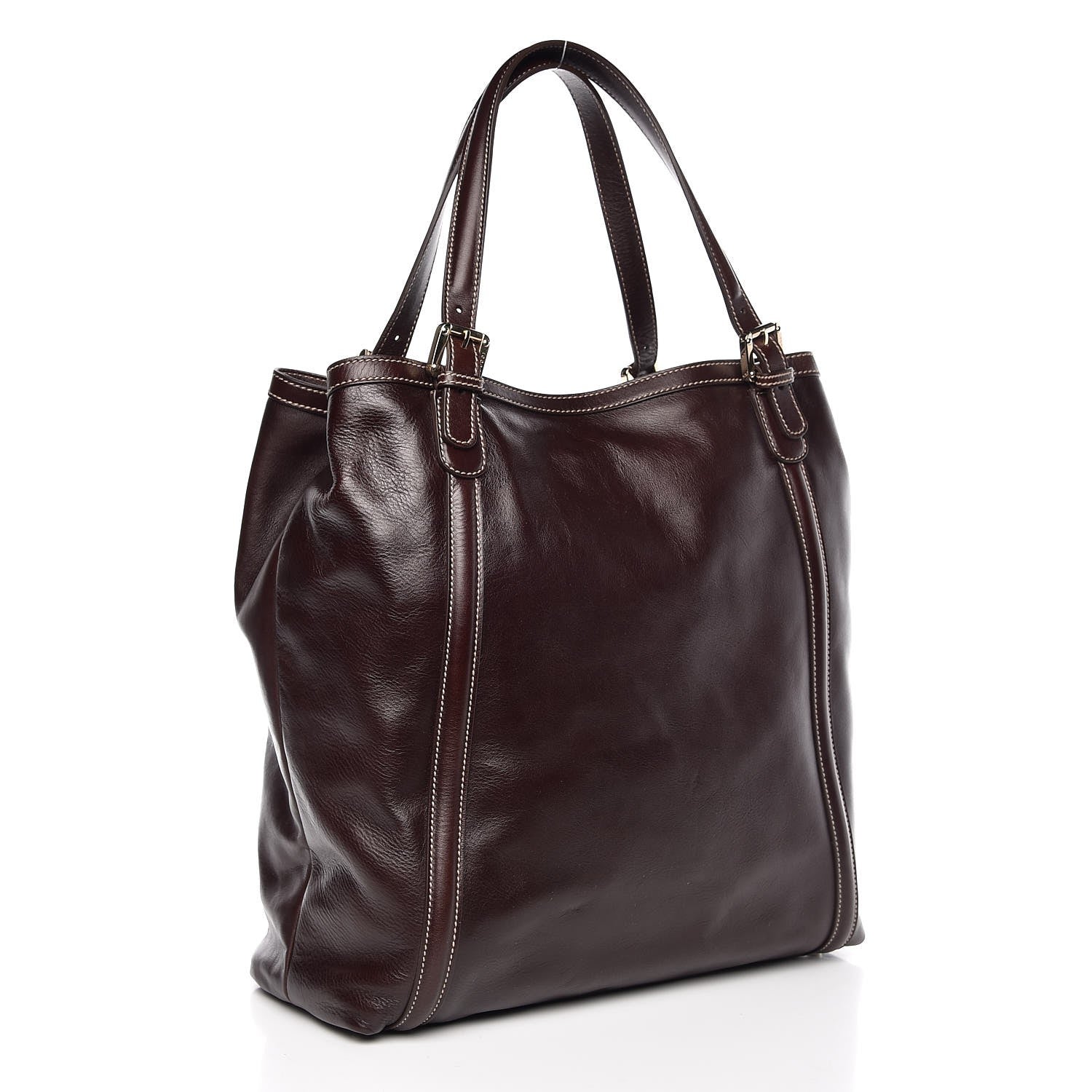 Gucci Calfskin Large Britt Shoulder Bag Dark Brown 3 of 7