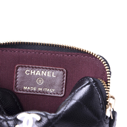 Chanel Caviar Quilted Zip Card Holder Wallet Black 6 of 8