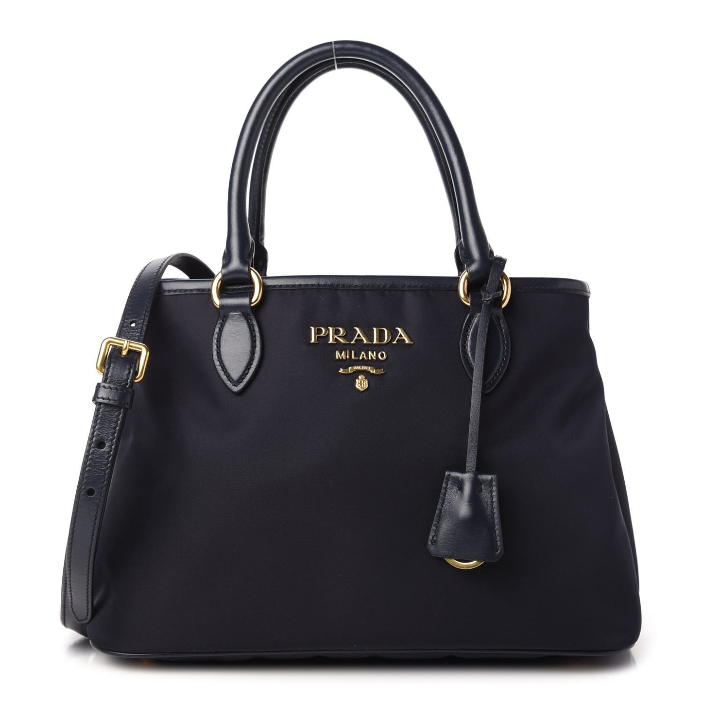 Tessuto Nylon Soft Calf Small Tote Black