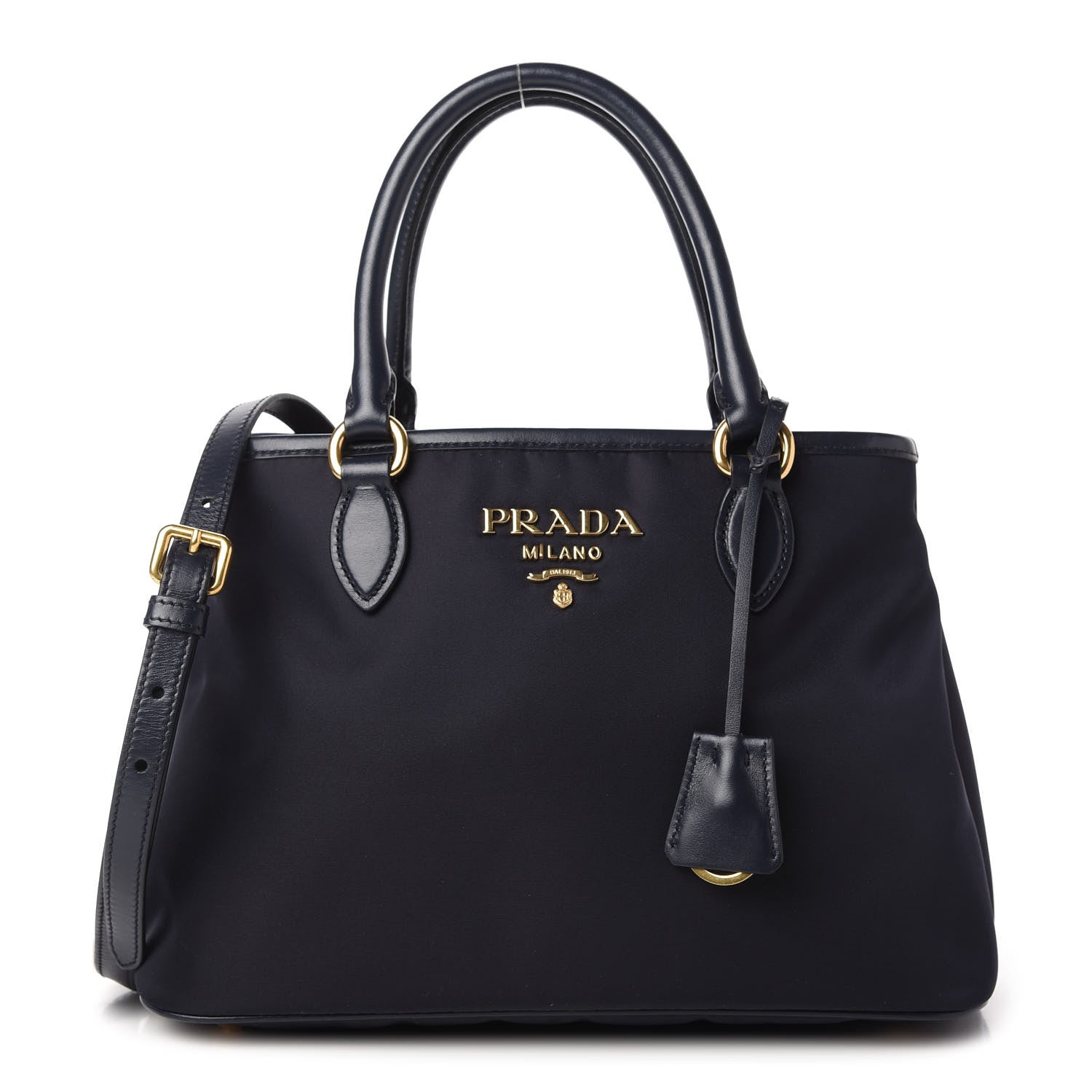 Prada Tessuto Nylon Soft Calf Small Tote Black 1 of 9