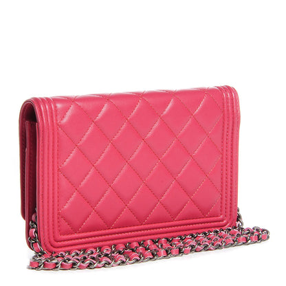 Chanel Lambskin Boy Wallet on Chain WOC Pink 3 of 8