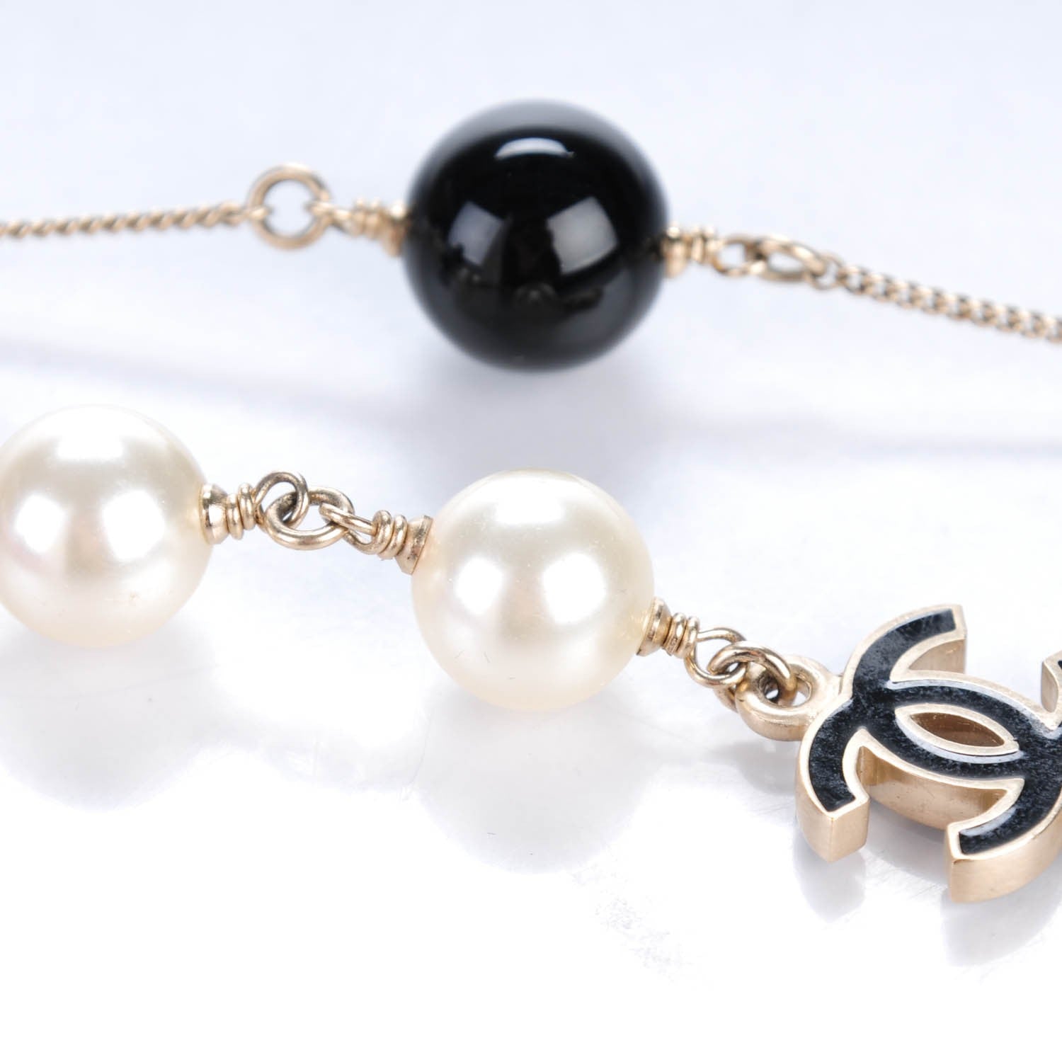 Chanel Pearl Paris Shanghai China Doll Necklace Black 7 of 8