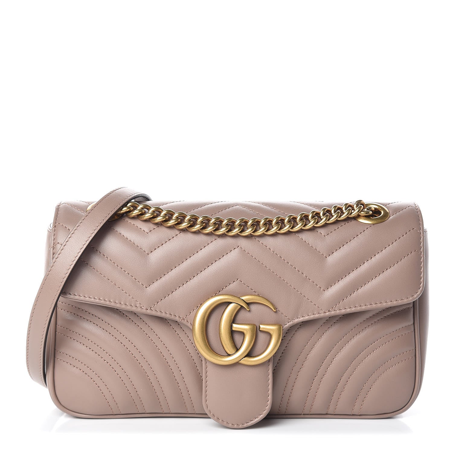 Gucci Calfskin Matelasse Small GG Marmont Shoulder Bag Porcelain Rose 1 of 11
