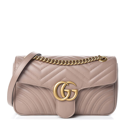 Gucci Calfskin Matelasse Small GG Marmont Shoulder Bag Porcelain Rose 1 of 11