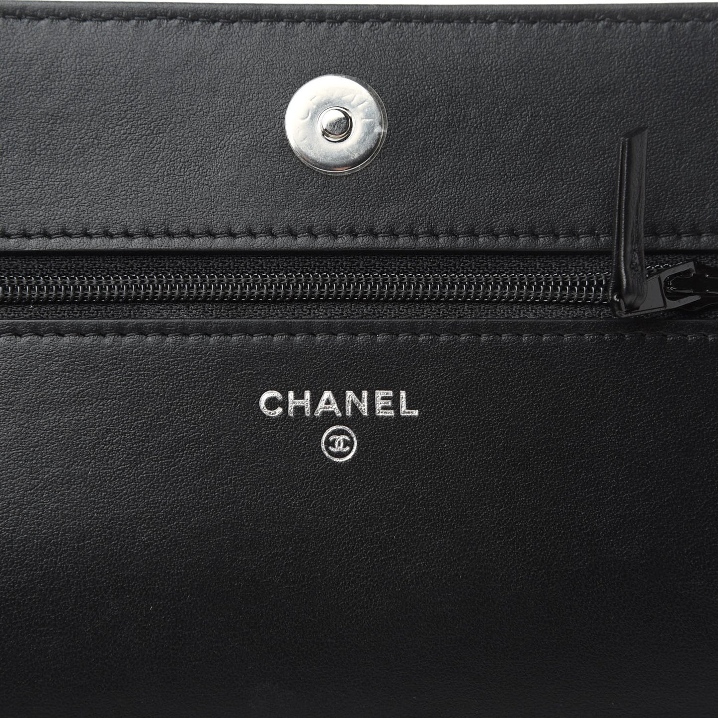 Caviar Camellia Embossed Wallet On Chain WOC Black