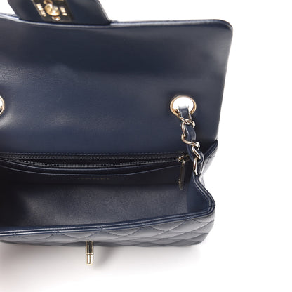 Chanel Lambskin Quilted Mini Rectangular Flap Dark Blue 5 of 10