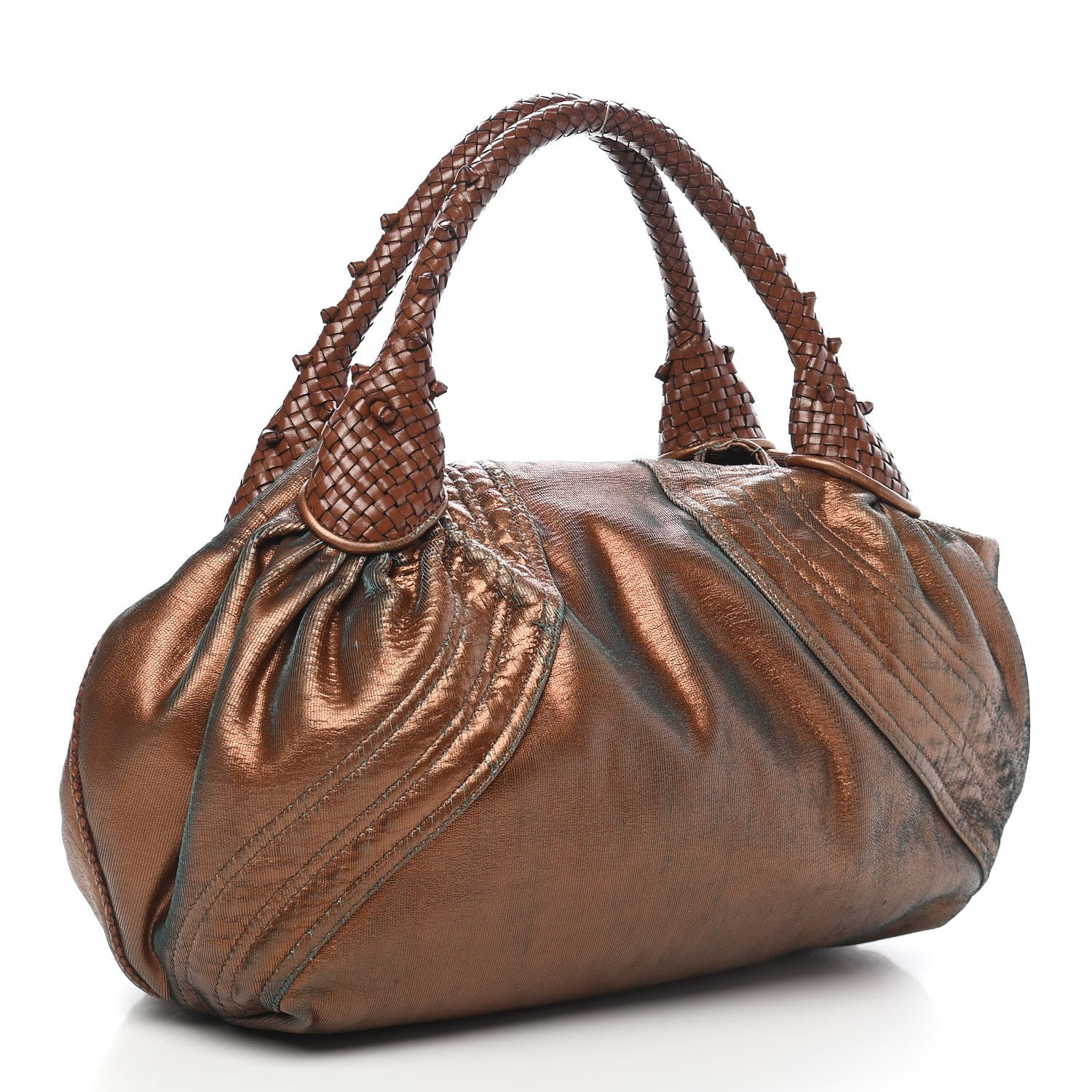 Fendi Nappa Fortuny Hologram Spy Tobacco Oro Ambrato 3 of 10