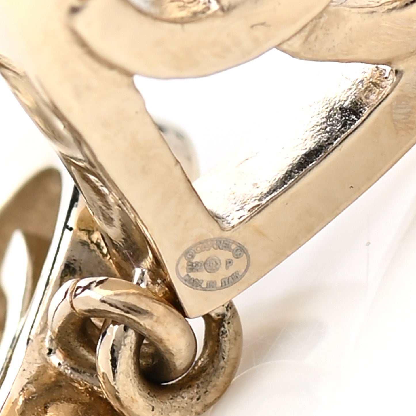 Metal CC Triple Heart Drop Earrings Gold