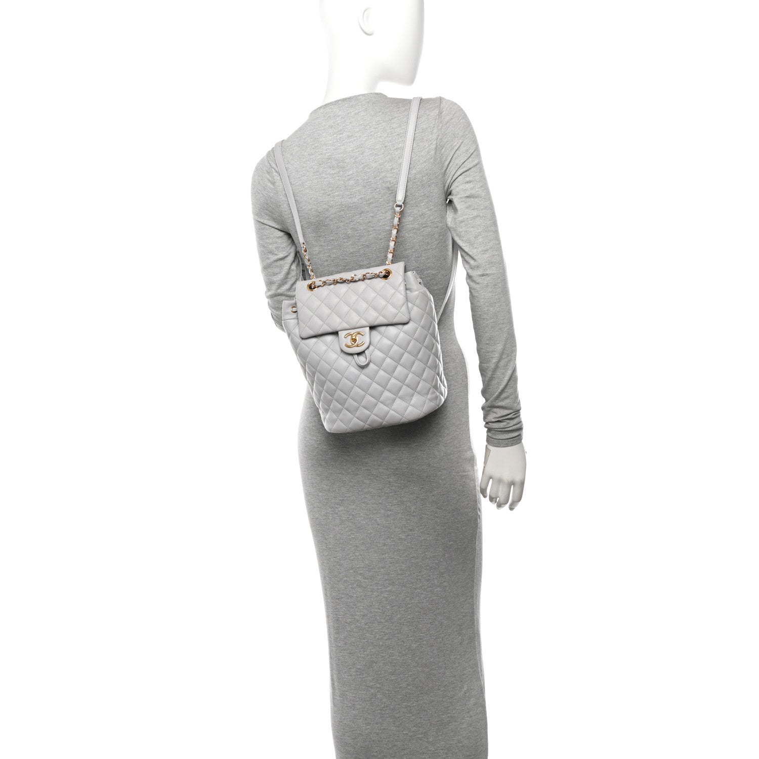 Chanel Calfskin Quilted Small Urban Spirit Backpack Grey 2 of 13