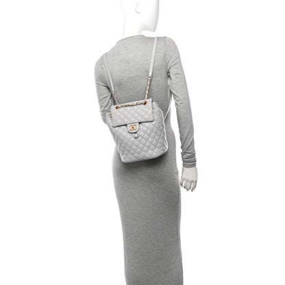 Chanel Calfskin Quilted Small Urban Spirit Backpack Grey 2 of 13