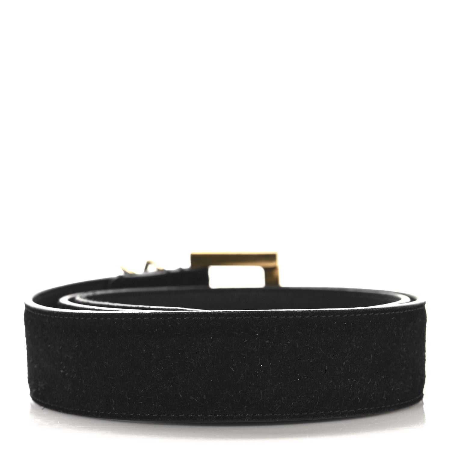 Saint Laurent Suede Monogram Cassandre Belt 75 30 Black 2 of 6
