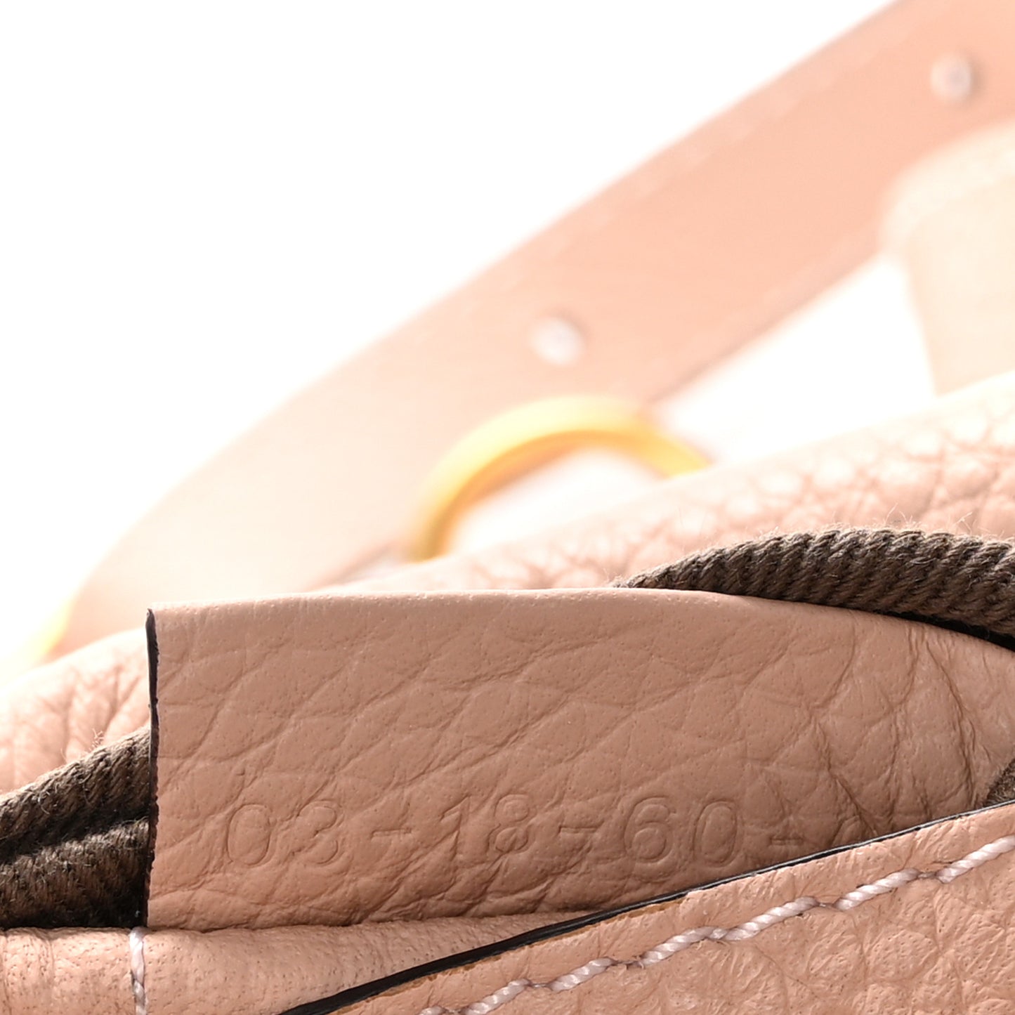 Grained Calfskin Mini Marcie Saddle Bag Blush Nude