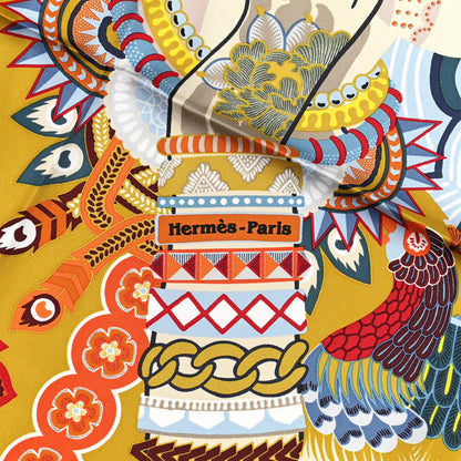 Hermes Silk Twill Duo Cosmique Scarf 90 Bleu Ciel Brique 3 of 5