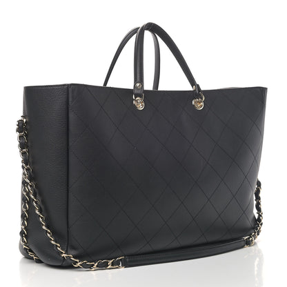 Chanel Bullskin Stitched Large Shopping Bag Black 2 of 4