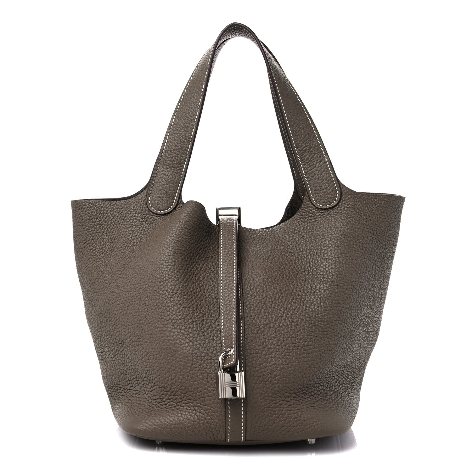 Hermes Taurillon Clemence Picotin Lock 22 MM Etoupe 1 of 9