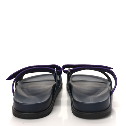 Hermes Suede Goatskin Womens Chypre Sandals 40 Marine Violet Majorette 5 of 10