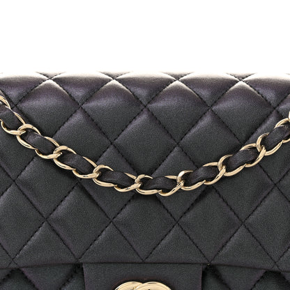 Chanel Iridescent Lambskin Quilted Medium Double Flap Black 8 of 11