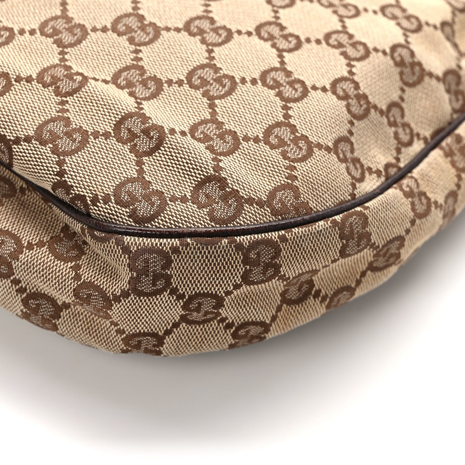 Gucci Monogram Web Medium Half Moon Hobo Dark Brown 12 of 16