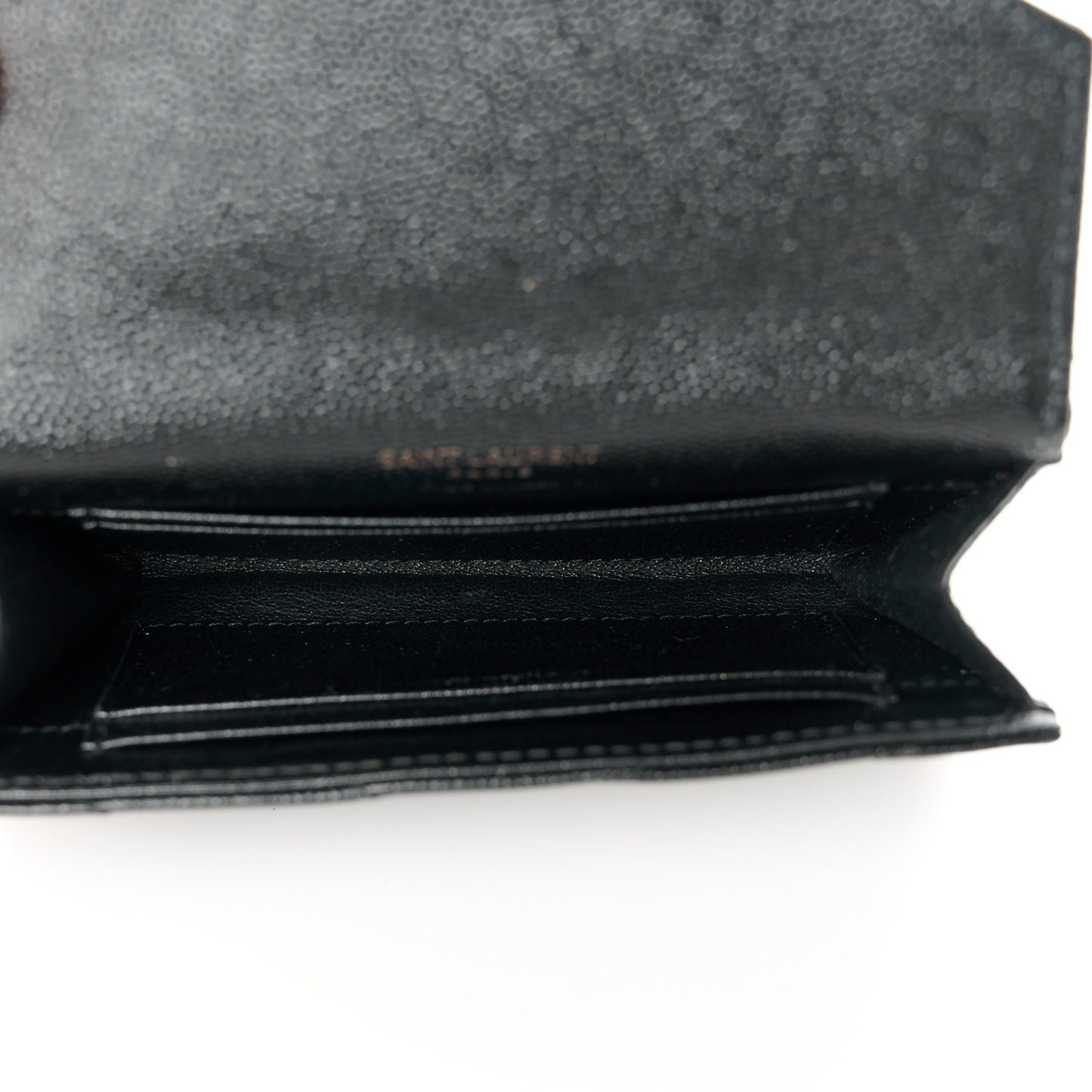 Grain De Poudre Matelasse Chevron Small Monochrome Monogram Envelope Wallet Black