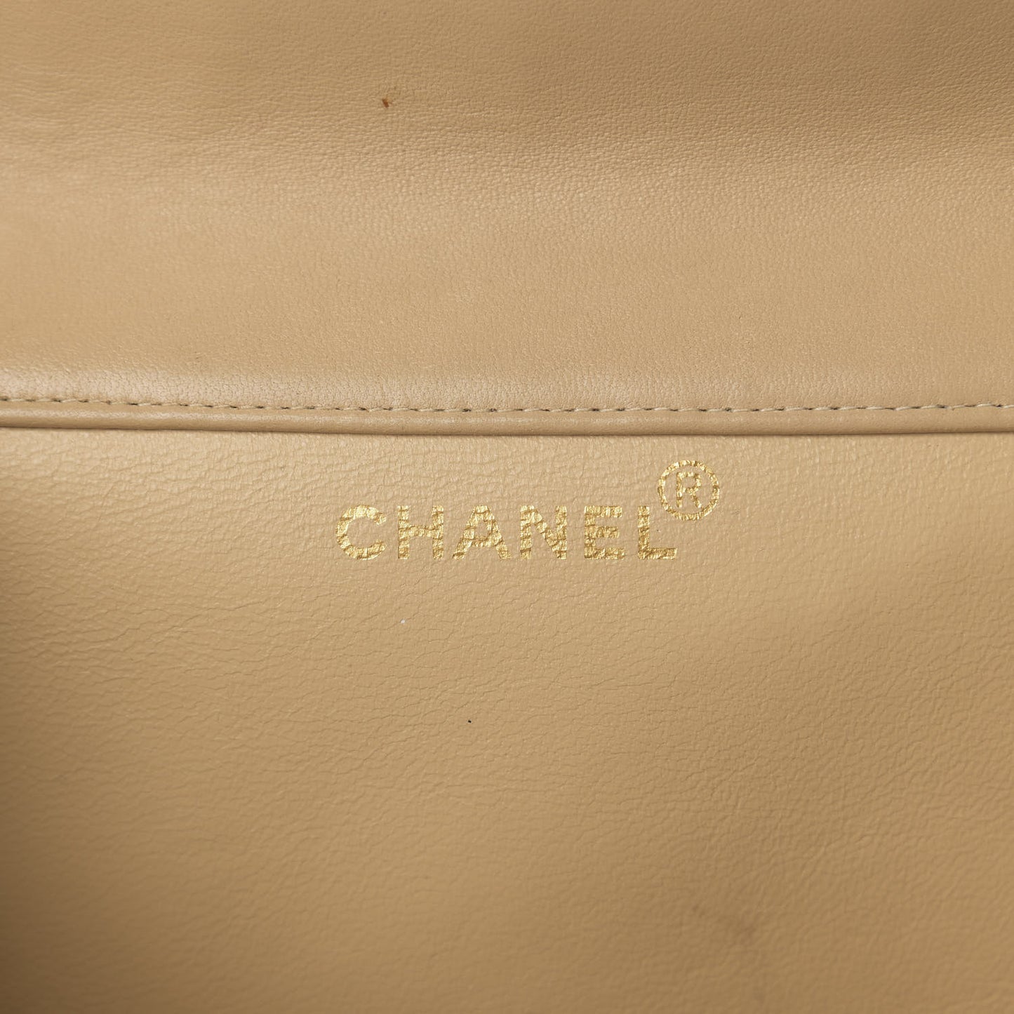 Lambskin Quilted Medium Double Sided Flap Beige