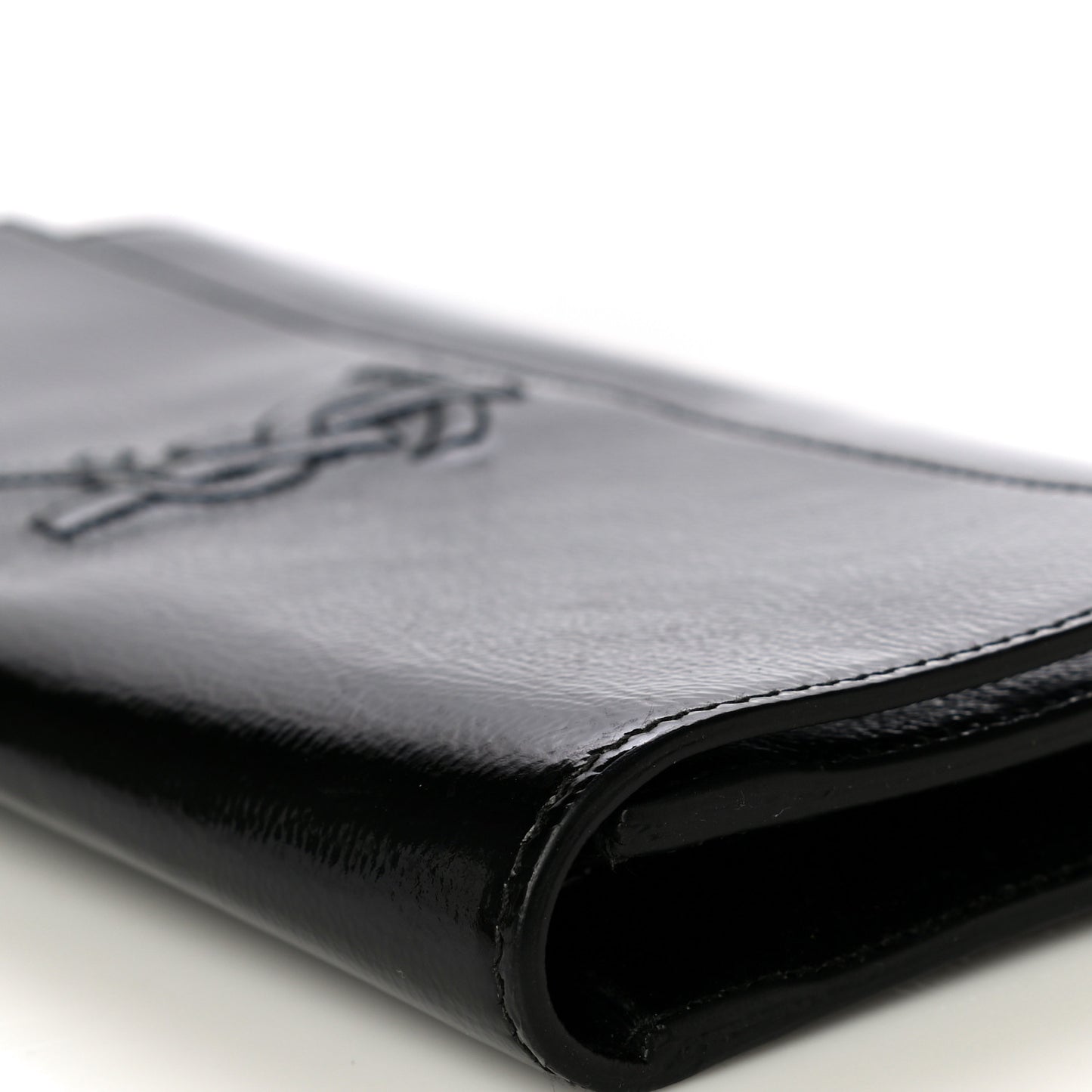 Textured Patent Monogram Small Belle De Jour Clutch Black