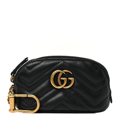 Gucci Calfskin Matelasse GG Marmont Key Pouch Black 1 of 10