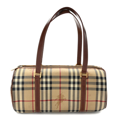 Burberry Haymarket Check Barrel Bag Brown 1 of 13