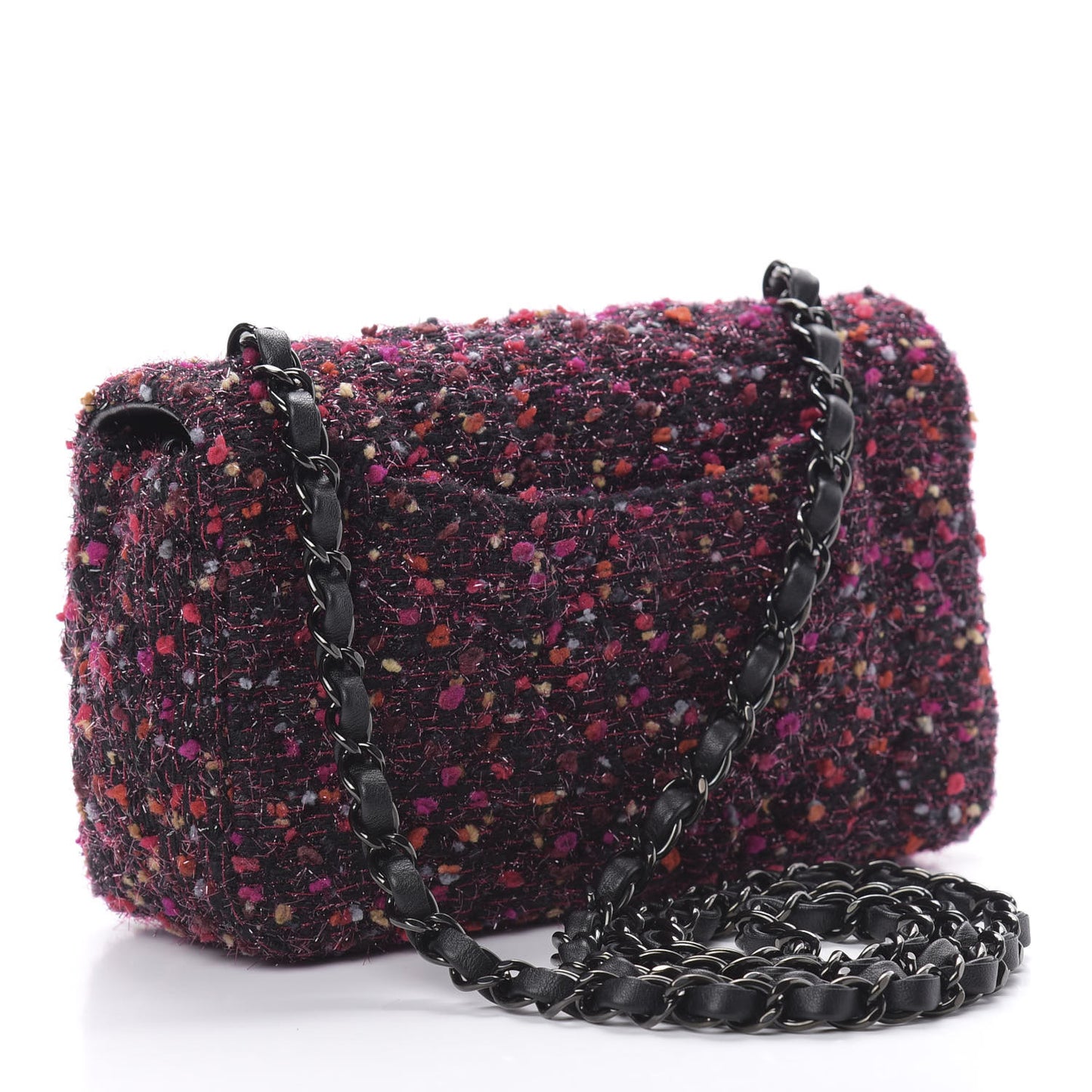 Tweed Quilted Mini Rectangular Flap