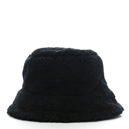 Prada Terry Cloth Logo Embroidered Womens Bucket Hat S Black White 6 of 9