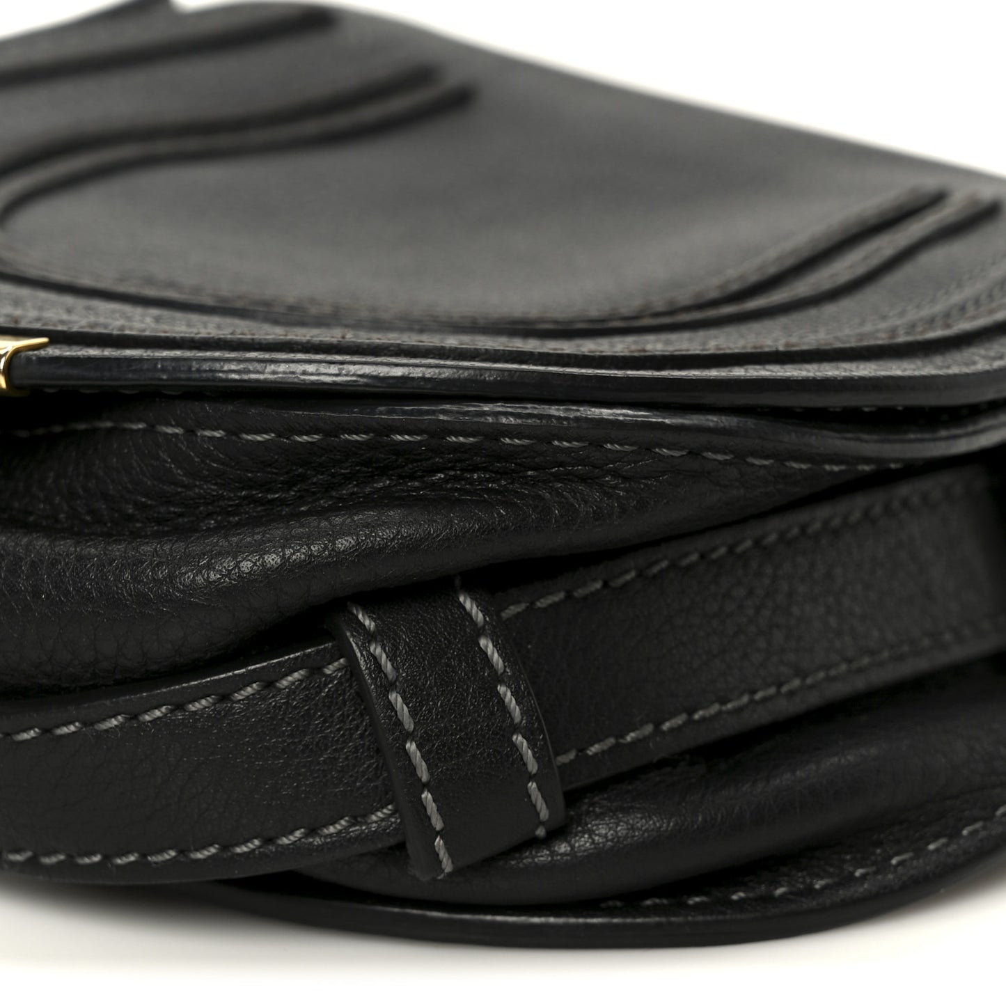 Calfskin Mini Marcie Round Crossbody Bag Black