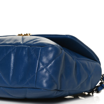 Chanel Goatskin Quilted Medium Chanel 19 Flap Dark Blue 6 of 10