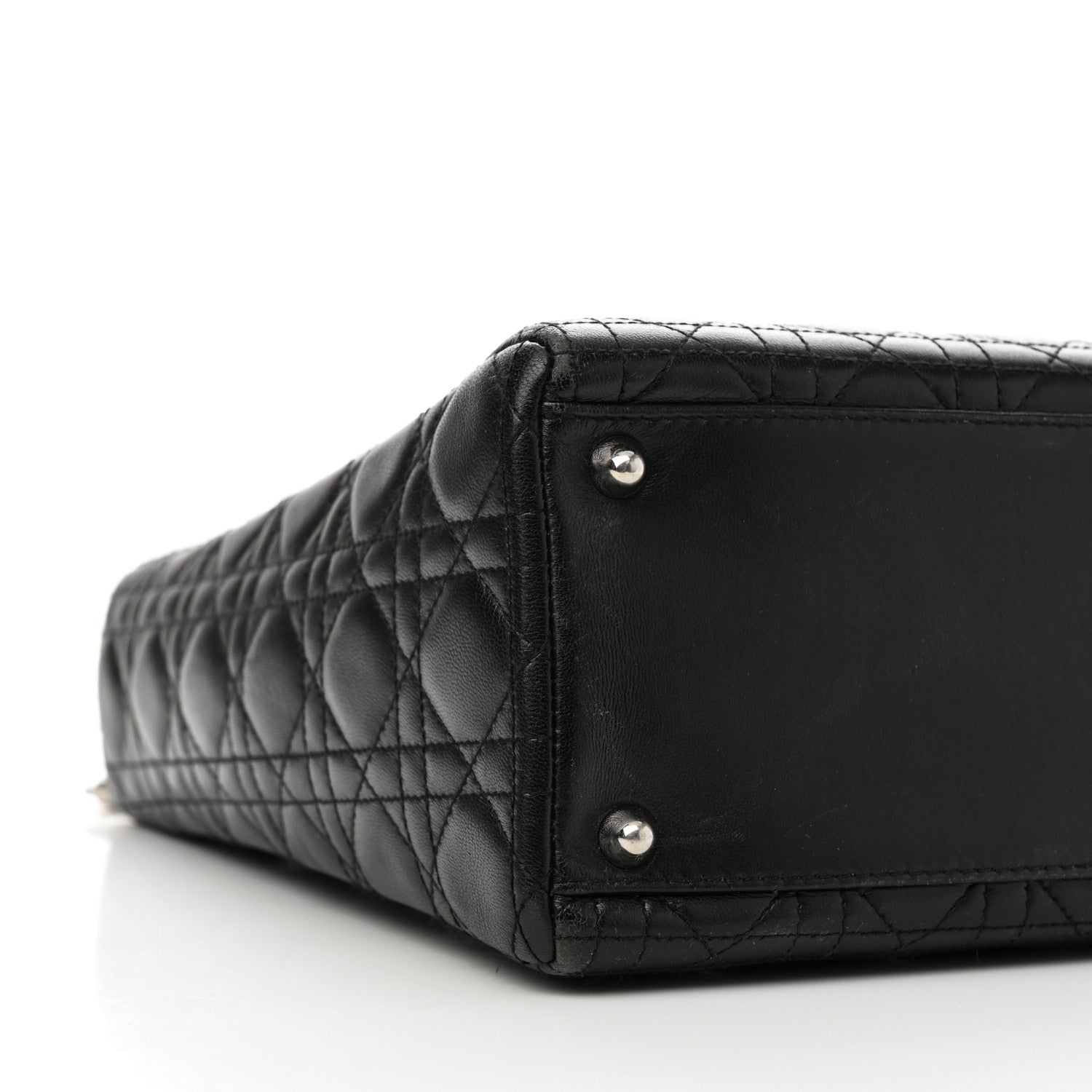 Christian Dior Lambskin Cannage Large Lady Dior Black 9 of 10