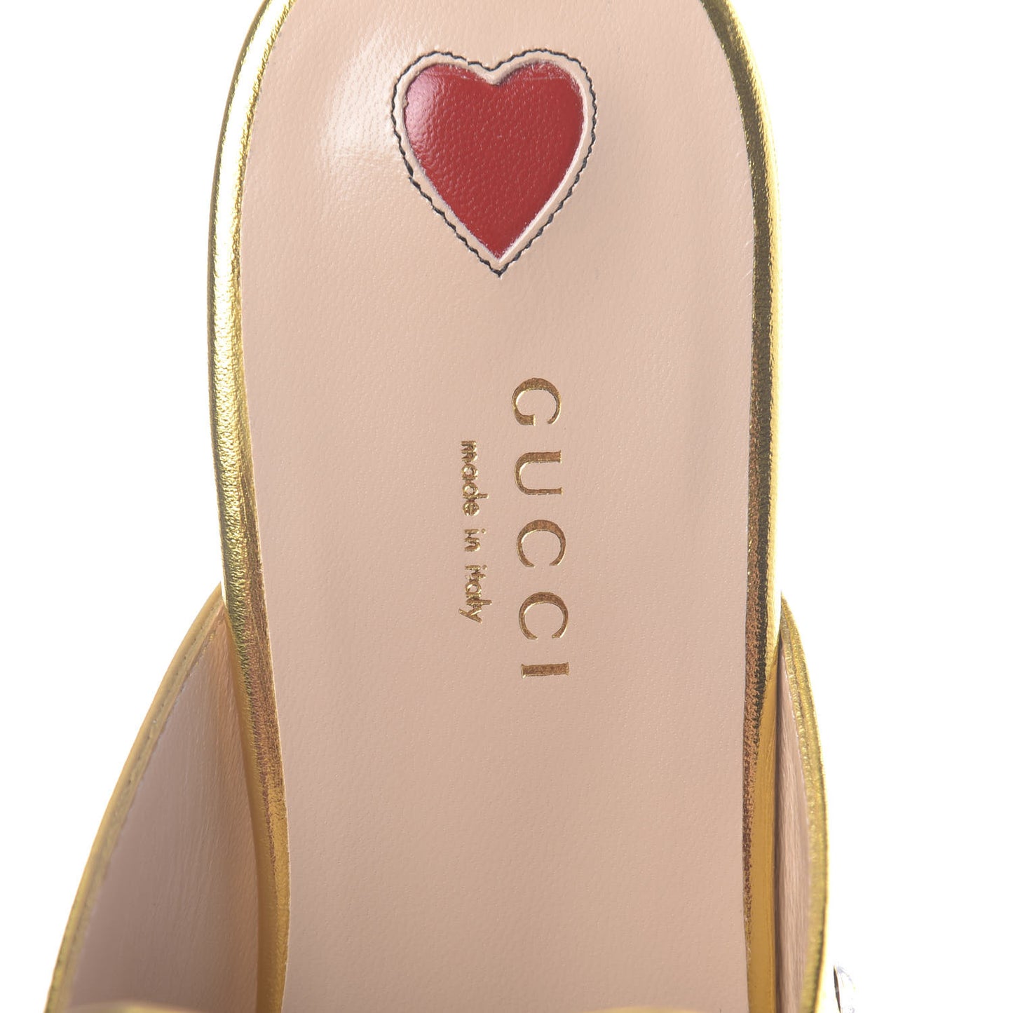 Metallic Nappa Crystal Womens Princetown Slippers 39 Gold
