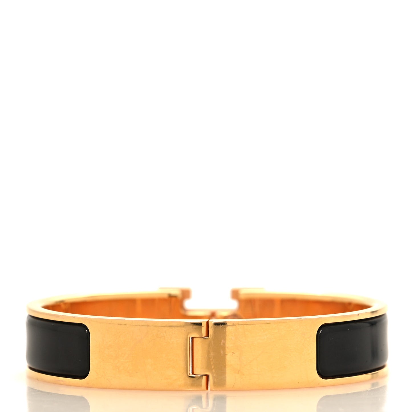 Enamel Narrow Clic Clac H Bracelet PM Black