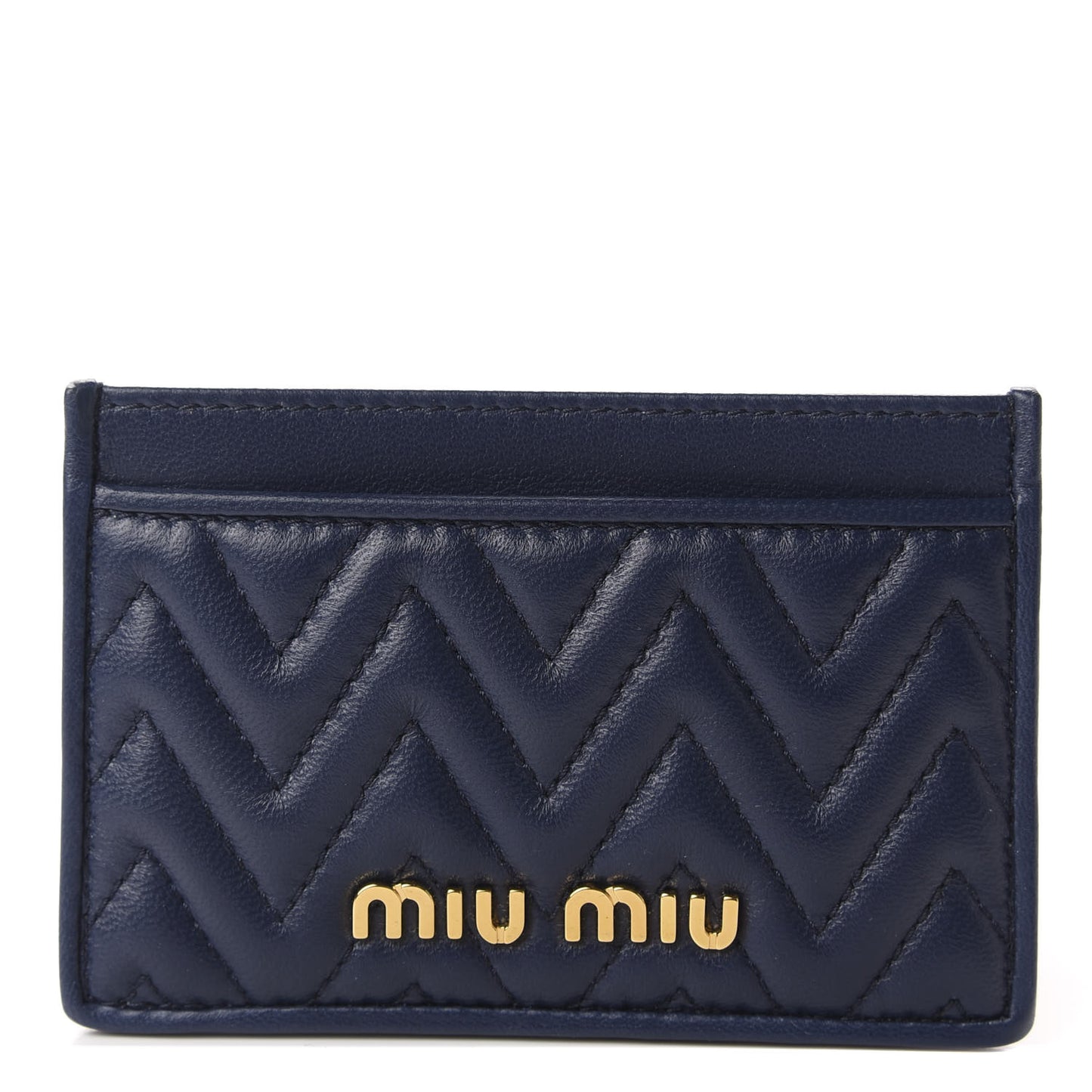 Nappa Matelasse Card Case Bleuette