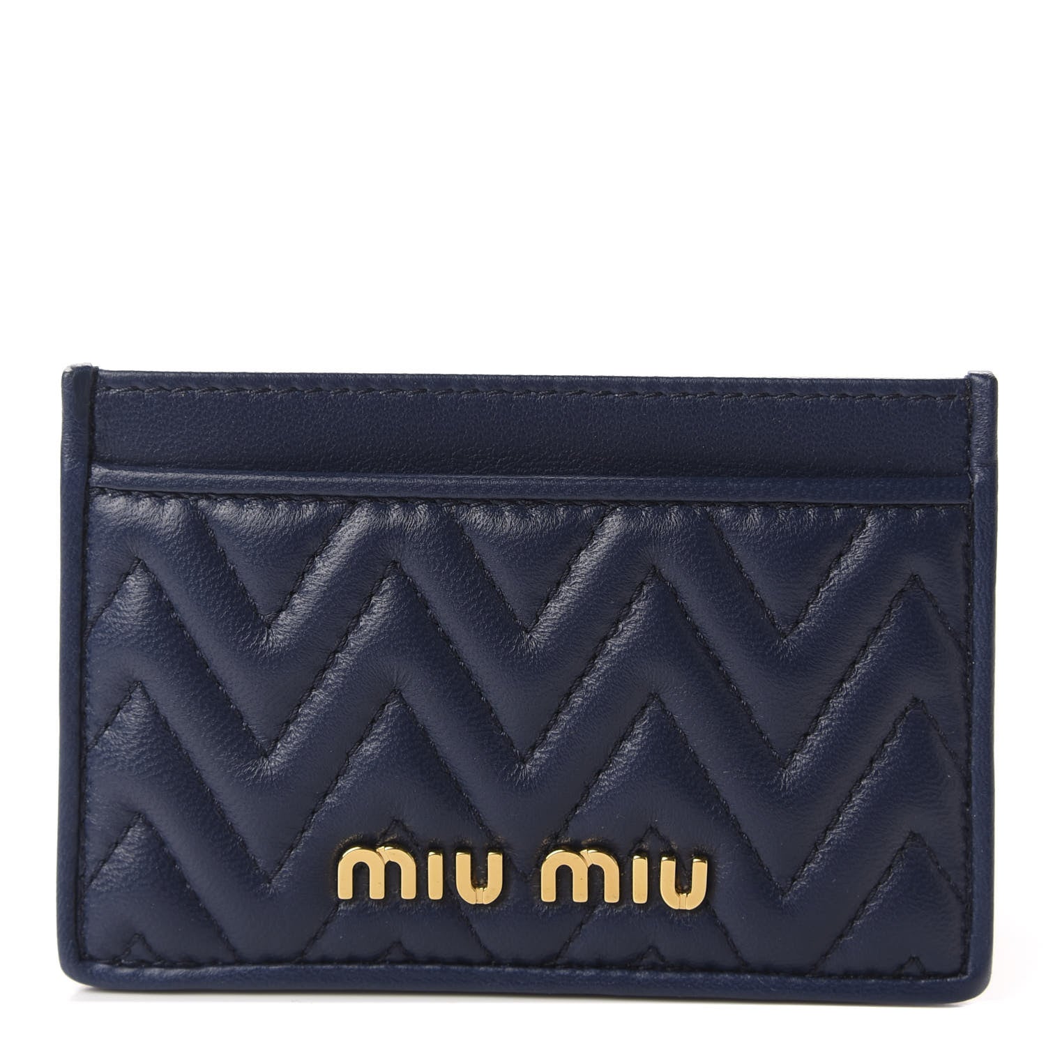 Miu Miu Nappa Matelasse Card Case Bleuette 1 of 7