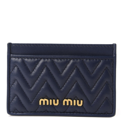 Miu Miu Nappa Matelasse Card Case Bleuette 1 of 7